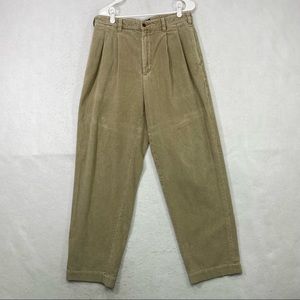 Vintage Abercrombie Fitch Corduroy Pleated Slacks Trouser Slack Tan Mens 33 x 31